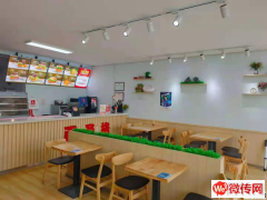 成功转出文安县第二中学门口精装修加盟品牌汉堡店